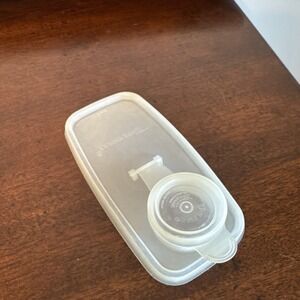 Vtg Tupperware Sheer Pour Lid #509-3 & #510 Flip Lid for Jr Cereal Canister